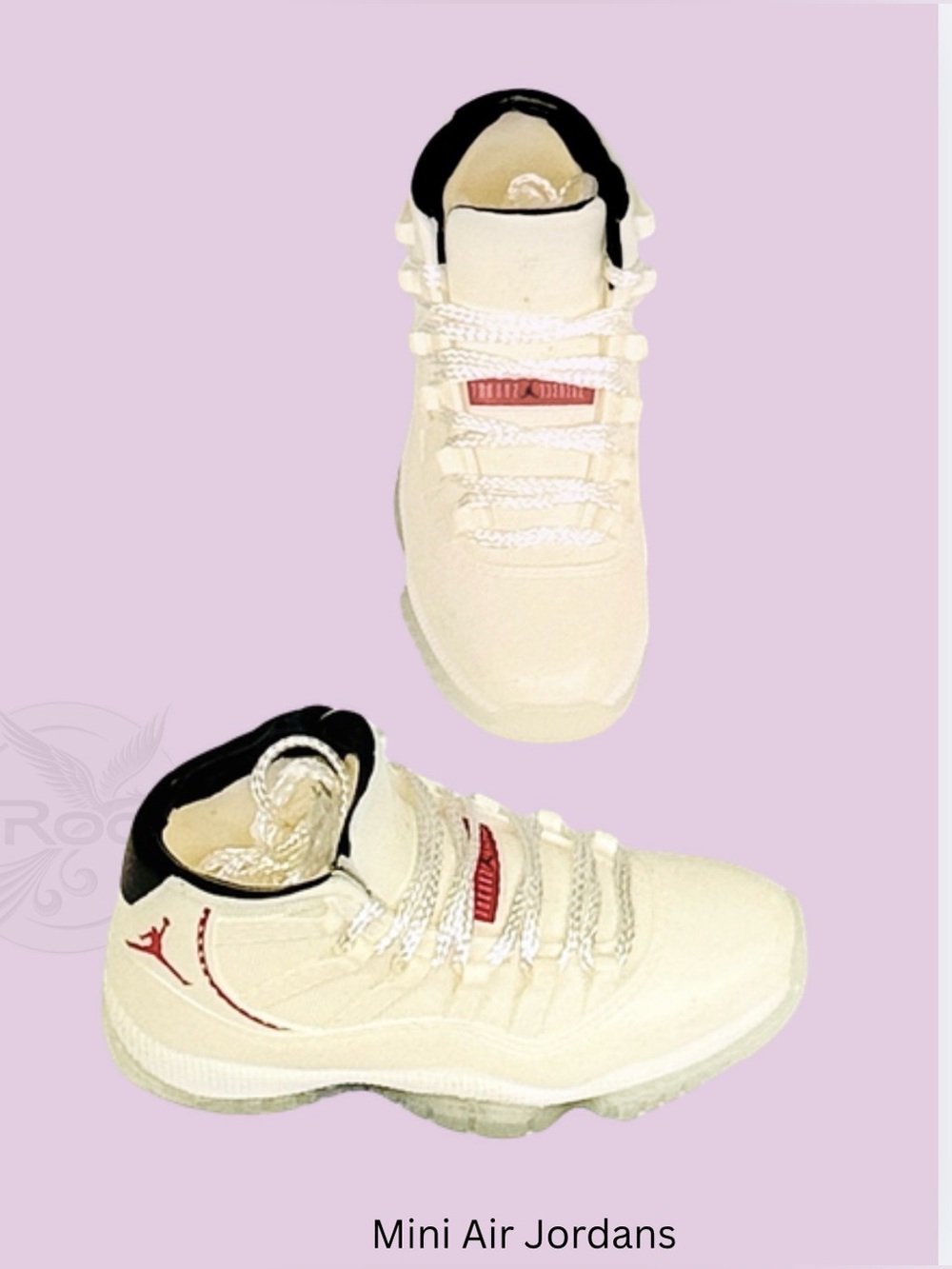 Mini Air Jordan Style High-Top Sneakers for display. Comes w claer display box